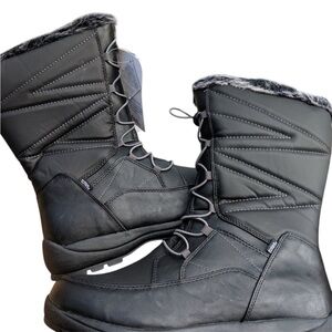 Totes Fur Lined Pull On Winter Boots - Size 9